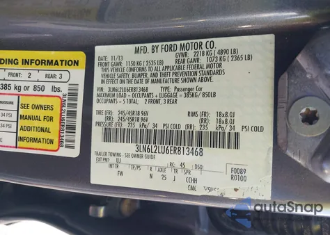 2014 Lincoln Mkz Hybrid из США, поврежденный, VIN 3LN6L2LU6ER813468